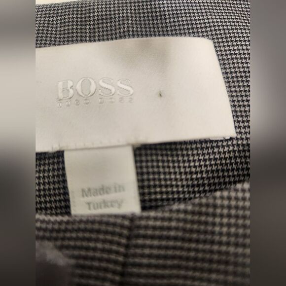 Boss by Hugo Boss 14 HerringboneGray 100% WOOL Pockets Buttons Down Women Blazer - Picture 2 of 13